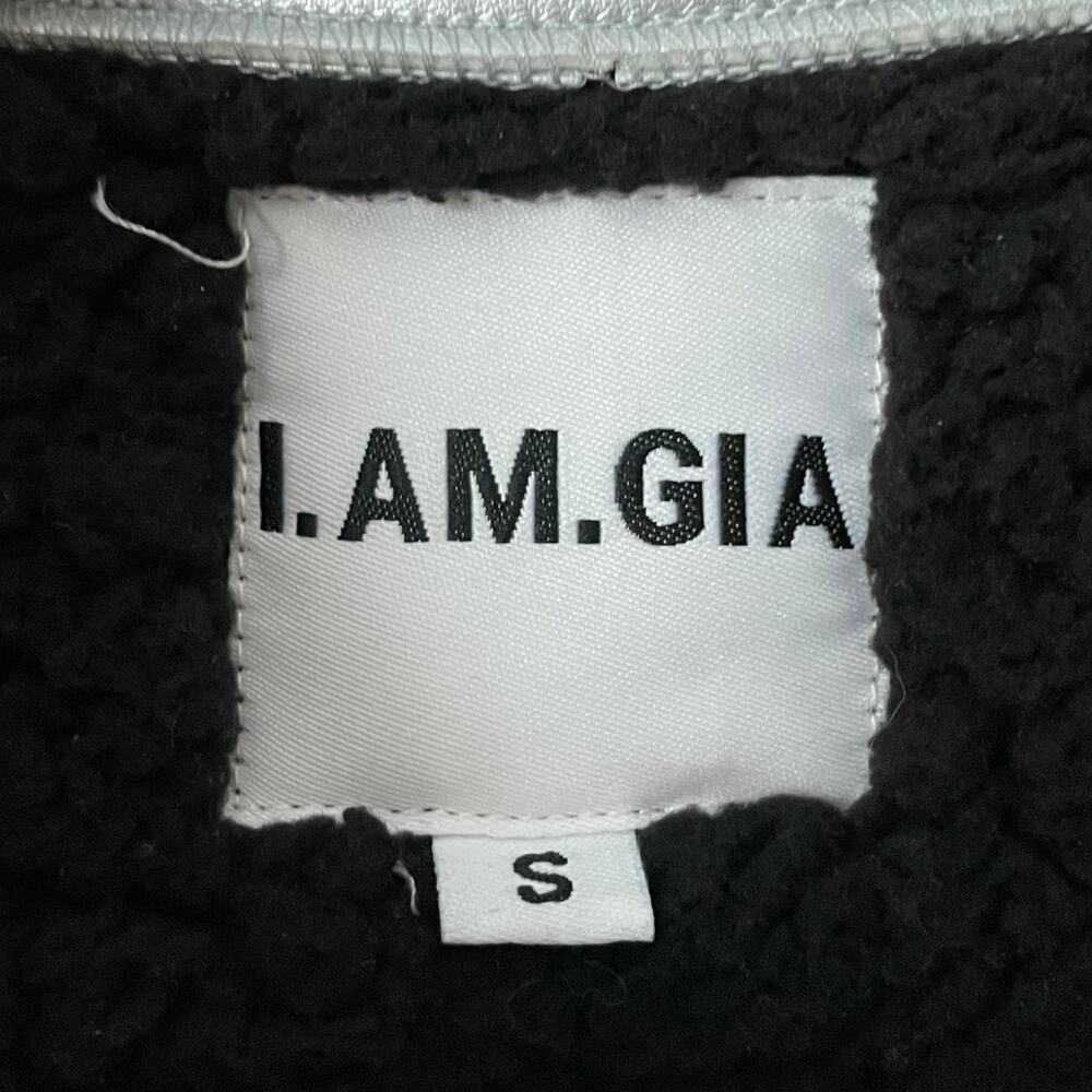 I.AM.GIA Jacket Womens Small Silver Metallic Alessandra‎ Cropped Sherpa Lined - Picture 9 of 13